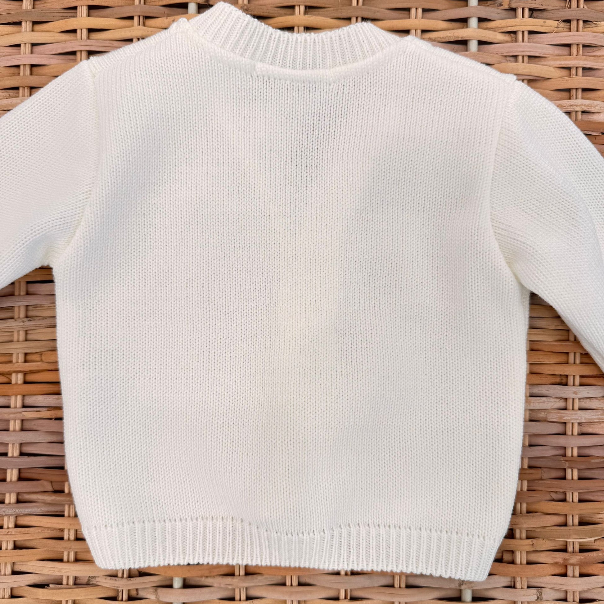 cardigan bimbo panna con bottoni e scollo a V