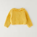 Retro cardigan giallo bimba dalla texture morbida