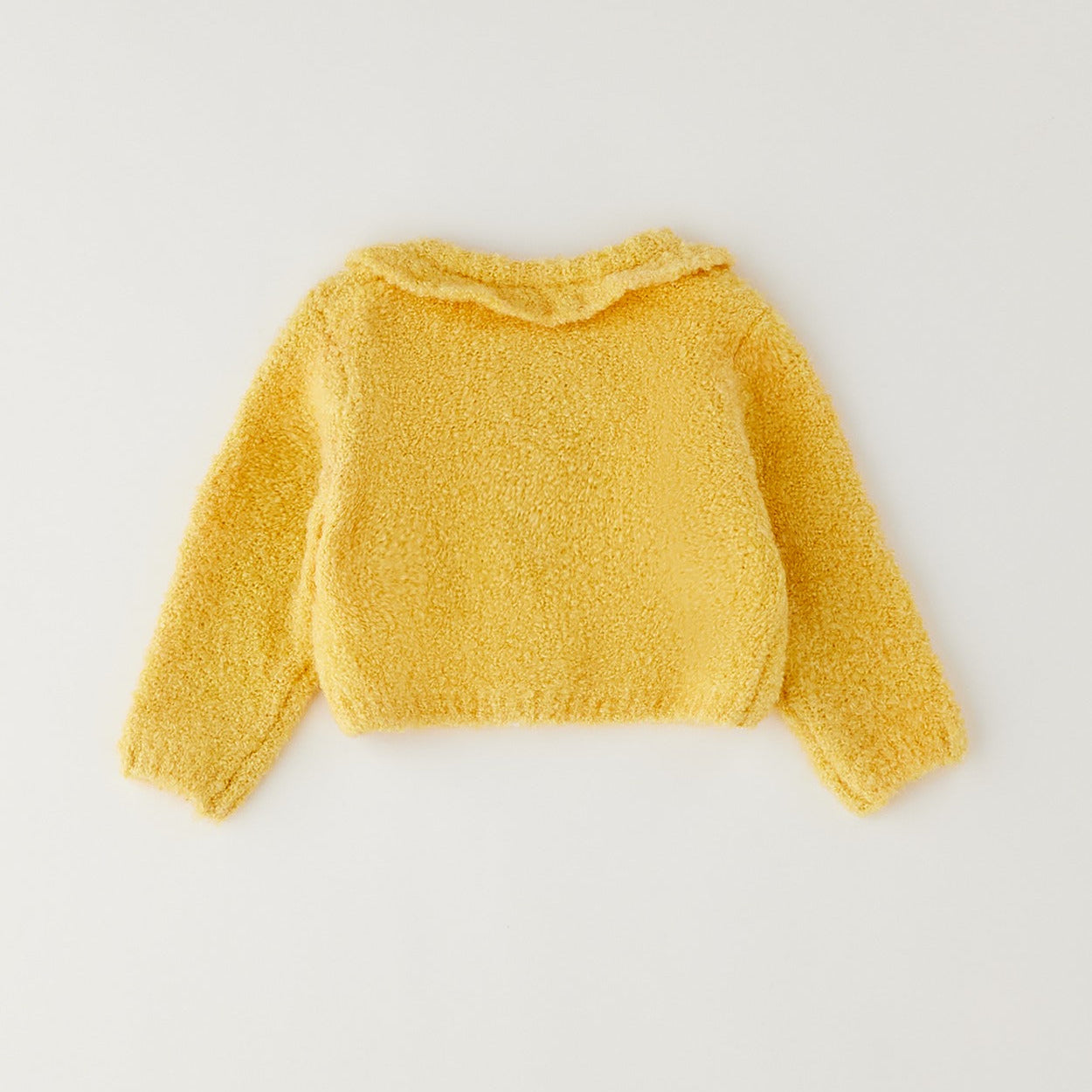 Retro cardigan giallo bimba dalla texture morbida