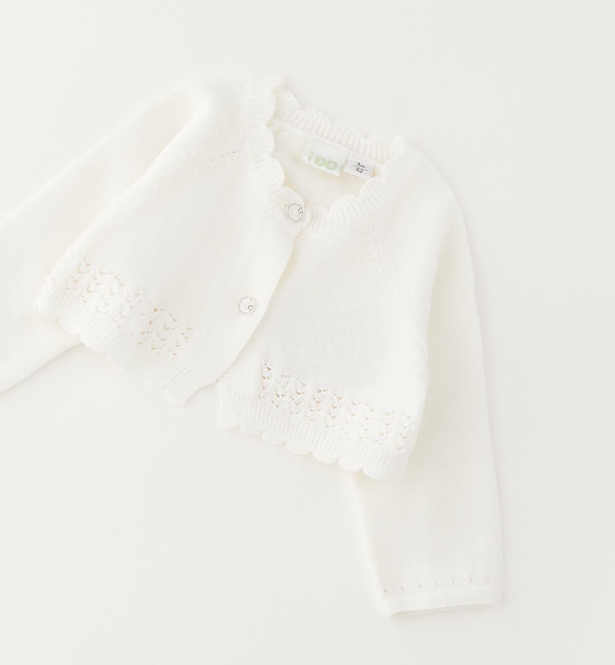 Cardigan neonata bianco vista retro