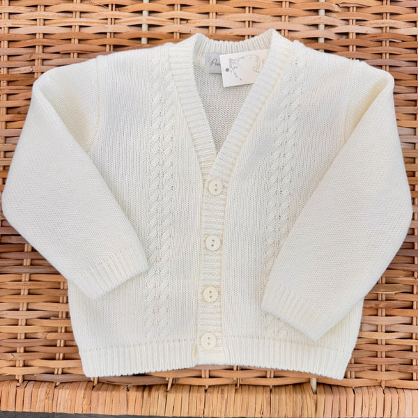 cardigan neonato bimbo panna in maglia elegante