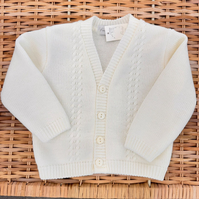 cardigan neonato bimbo panna in maglia elegante