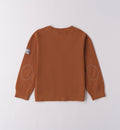 cardigan bambino caramello retro con toppe gomito