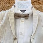 cardigan panna lavorato a trecce bimbo