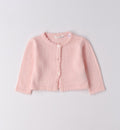 cardigan rosa neonata cotone e lana elegante