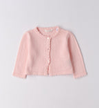 cardigan rosa neonata cotone e lana elegante