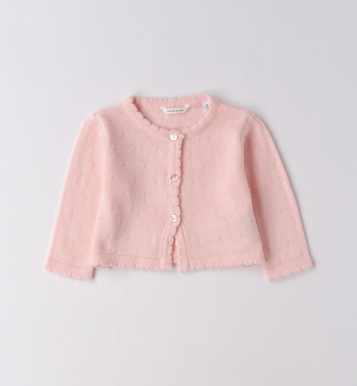 cardigan rosa neonata cotone e lana elegante