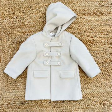 Cappottino bimbo beige con cappuccio