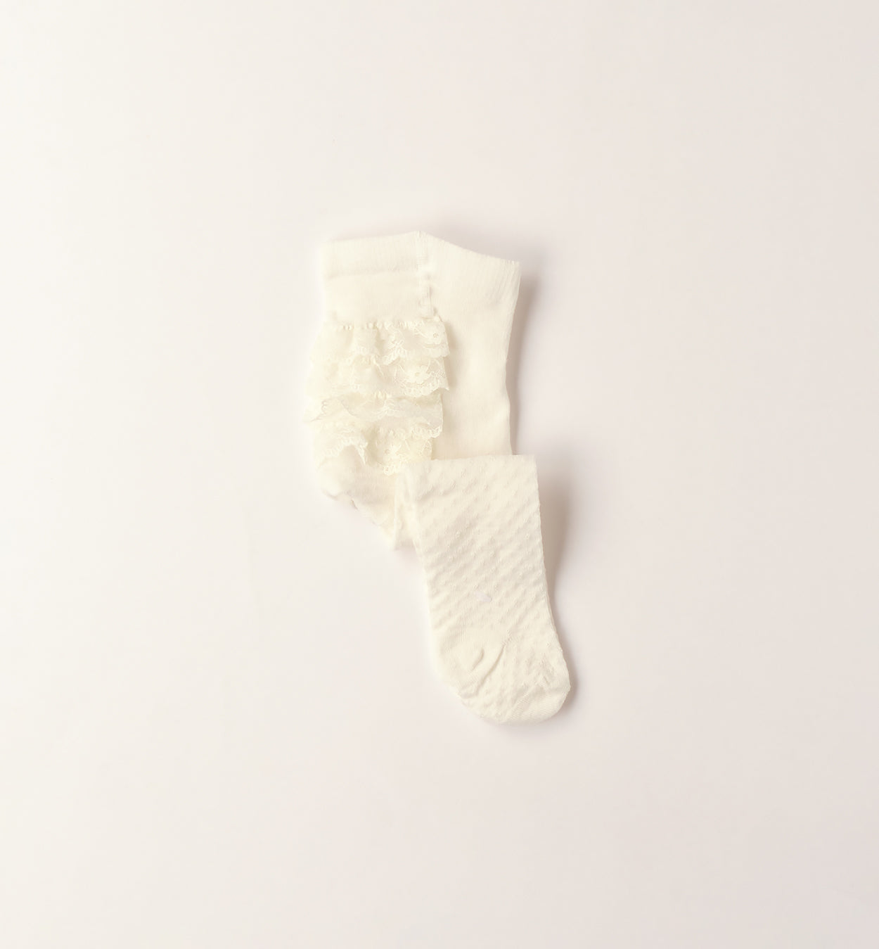 collant battesimo bimba bianco latte con pizzo