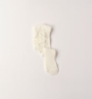 collant battesimo bimba bianco latte con pizzo