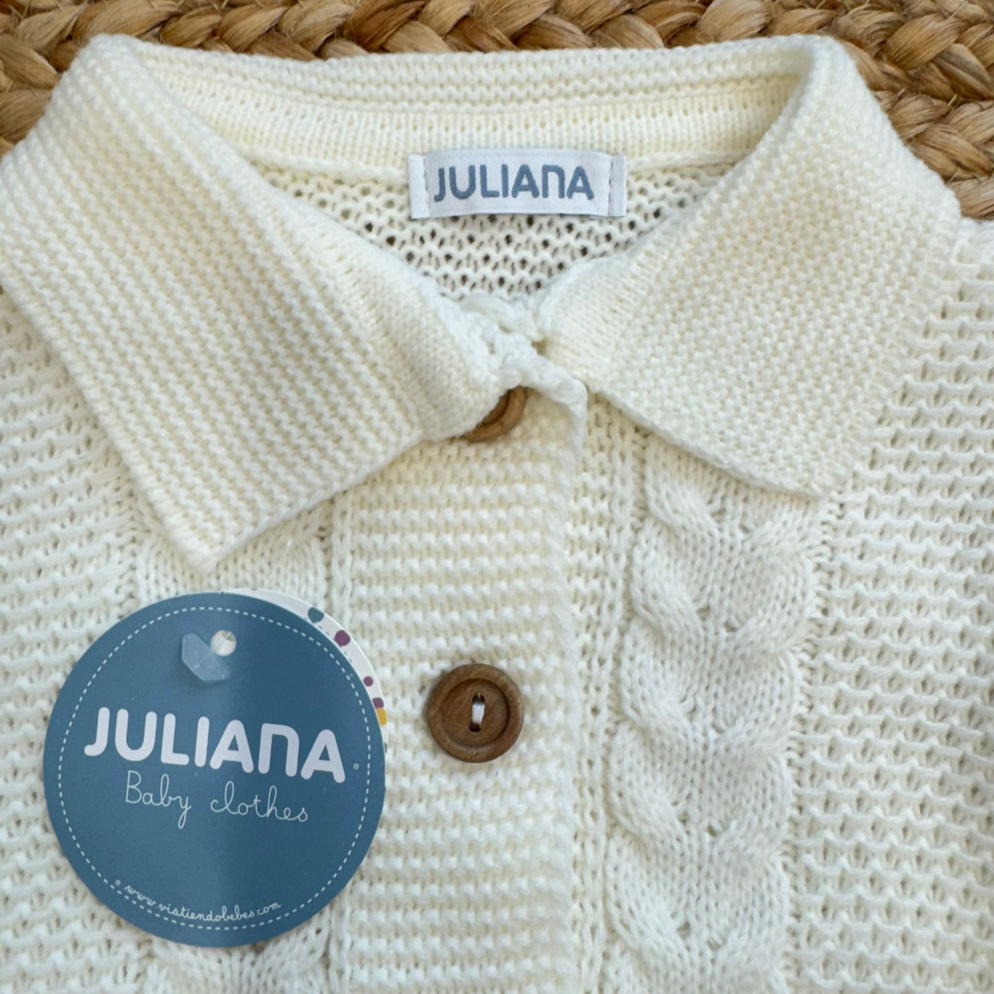 collo morbido cardigan neonato panna