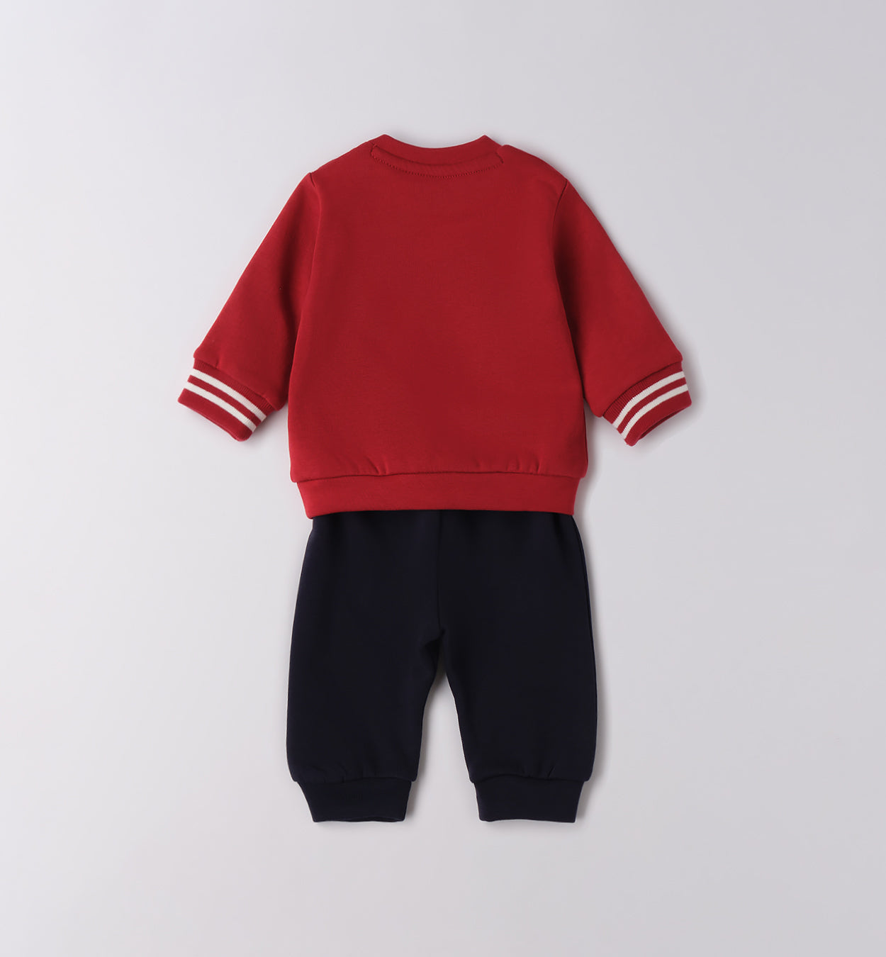 completo neonato cotone rosso e blu retro