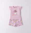 Completino estivo rosa per neonata con stampa Hello Summer 
