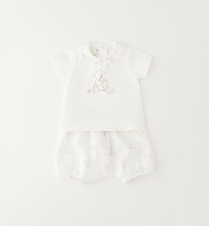 completino neonato in cotone con orsetto