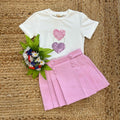 completo bambina t-shirt e pantagonna rosa