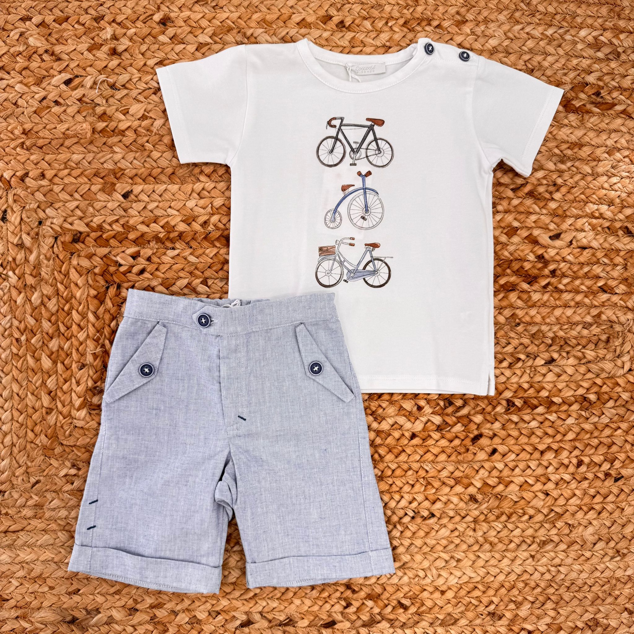 Completo estivo bambino con maglietta bici e pantaloncini