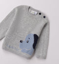 completo-bambino-maglia-grigia-cane-pantalone-quadri-blu