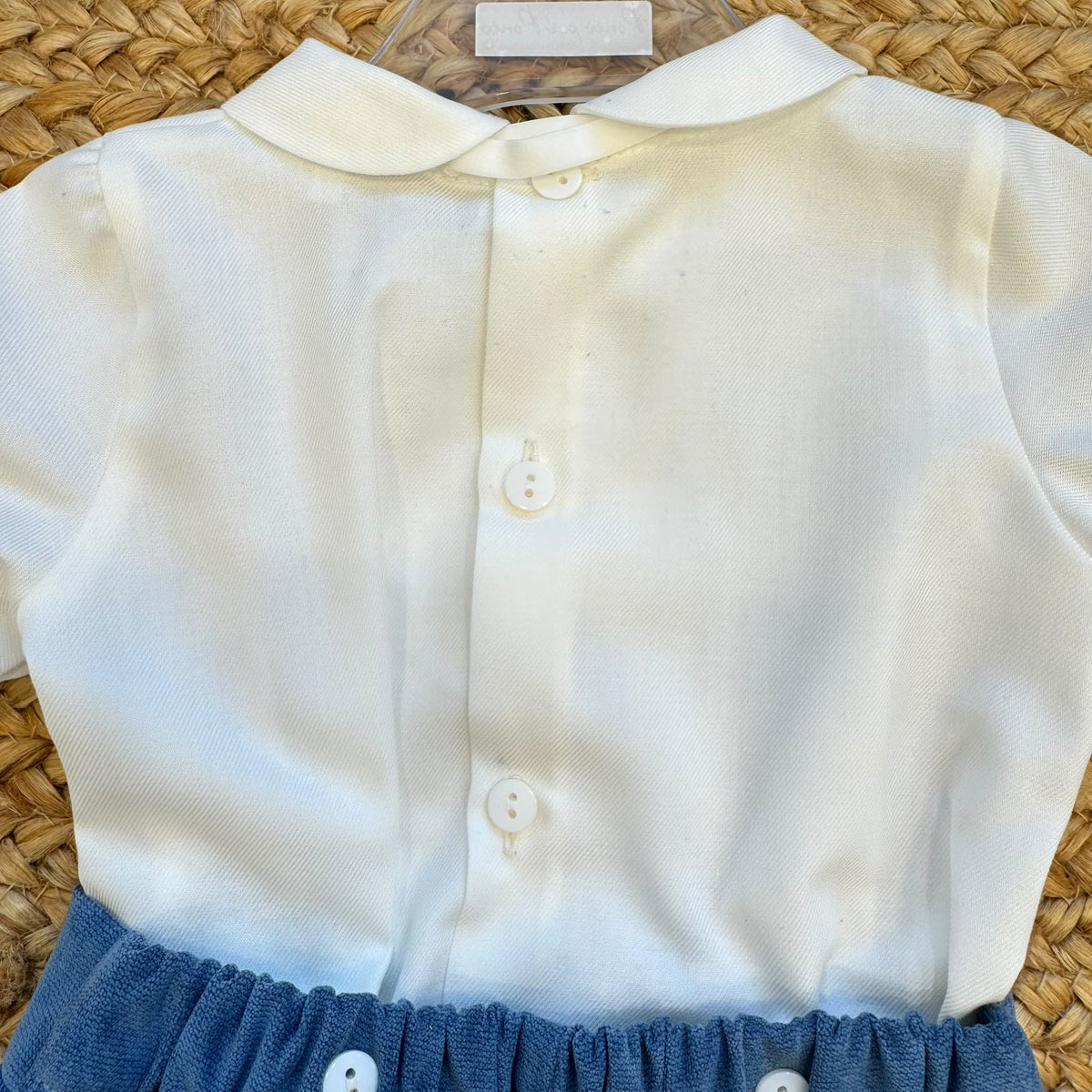 Pantalone azzurro polvere con pieghe completo battesimo bimbo