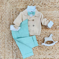 completo battesimo bimbo cardigan cotone