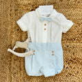 completo battesimo bimbo celeste con papillon