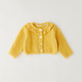 Retro cardigan giallo bimba dalla texture morbida