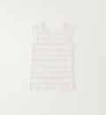 completo bimba top traforato e bermuda beige