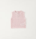 completo bambina cerimonia con gonna in lino e gilet traforato