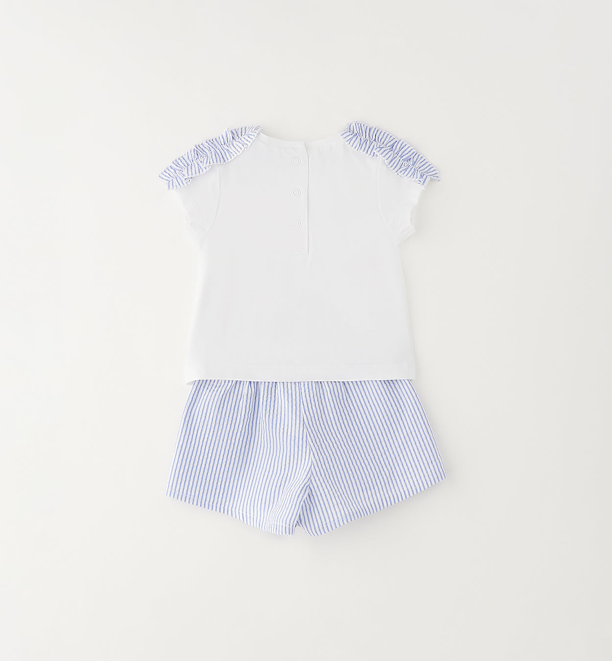Retro completo estivo bimba con shorts a righe