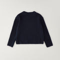 Completo bimba maglia blu navy con fiori beige e gonna a balze autunno inverno