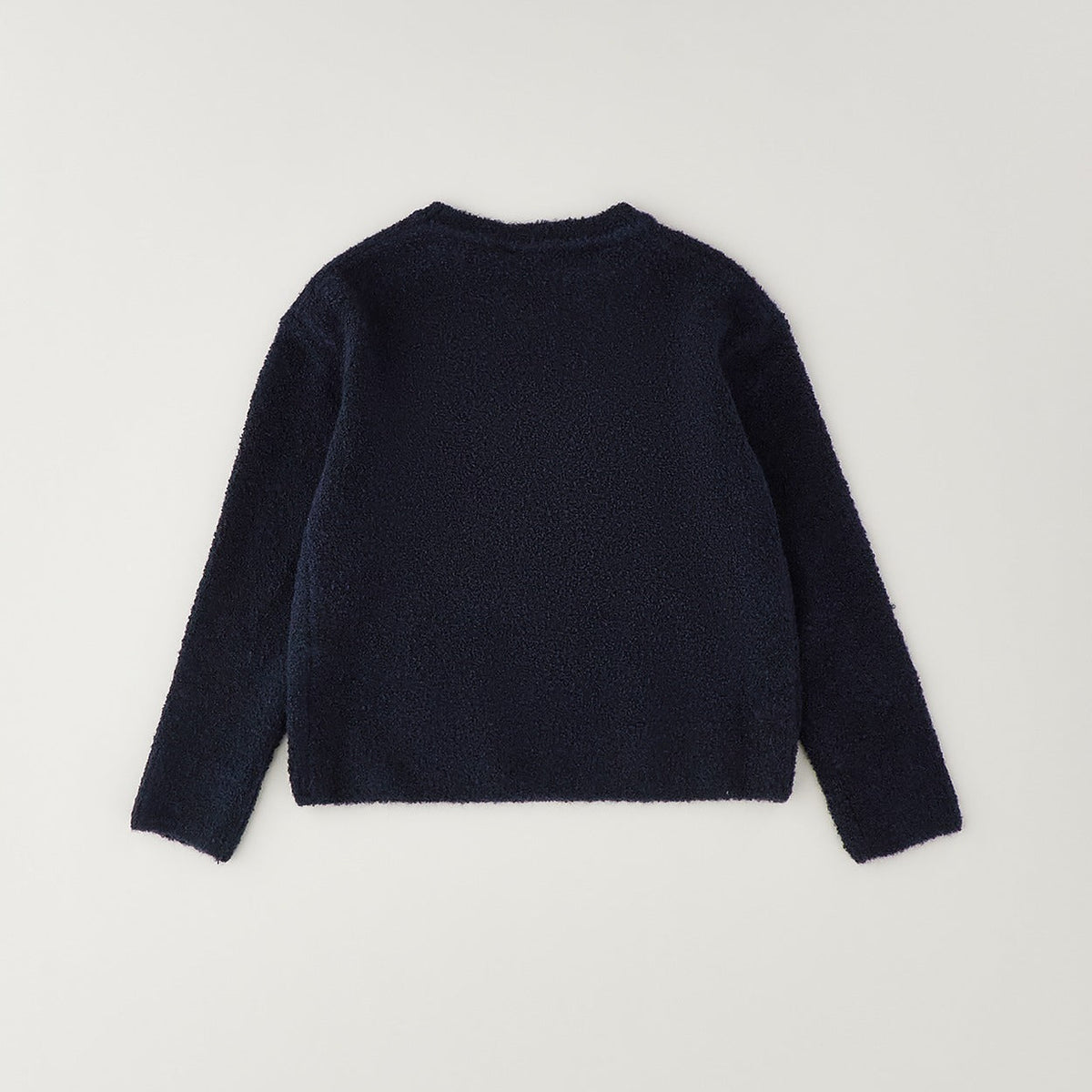 Completo bimba maglia blu navy con fiori beige e gonna a balze autunno inverno