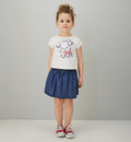 completo bimba maglia stampa cucciolo e gonna lyocell