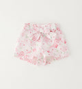 outfit bambina elegante in cotone e lino con pantaloncino floreale