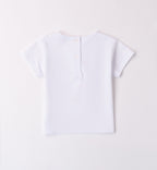 Retro t-shirt bianca bimba con bottoni