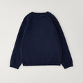 Maglione bimbo blu in cotone e lana con ricami ispirati al viaggio