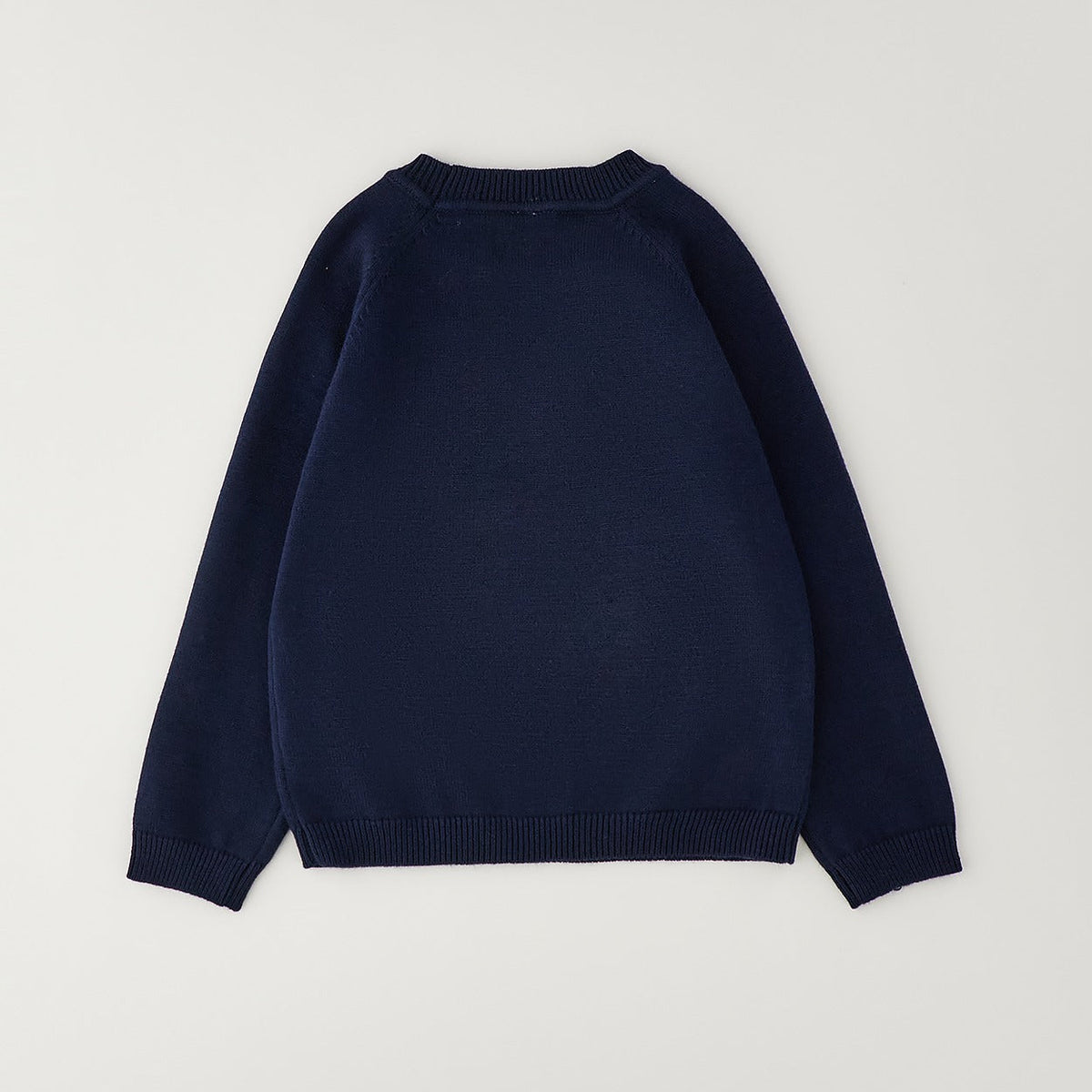 Maglione bimbo blu in cotone e lana con ricami ispirati al viaggio