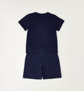 Retro completo bimbo blu in cotone con t-shirt e bermuda coordinati