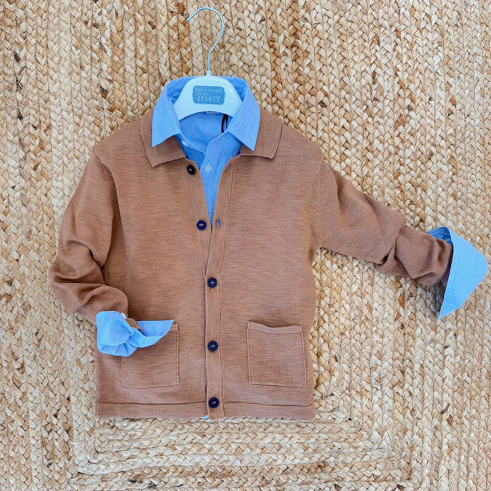 completo bimbo cardigan e camicia cotone elegante