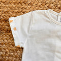 completo bimbo estivo cotone giallo e bianco