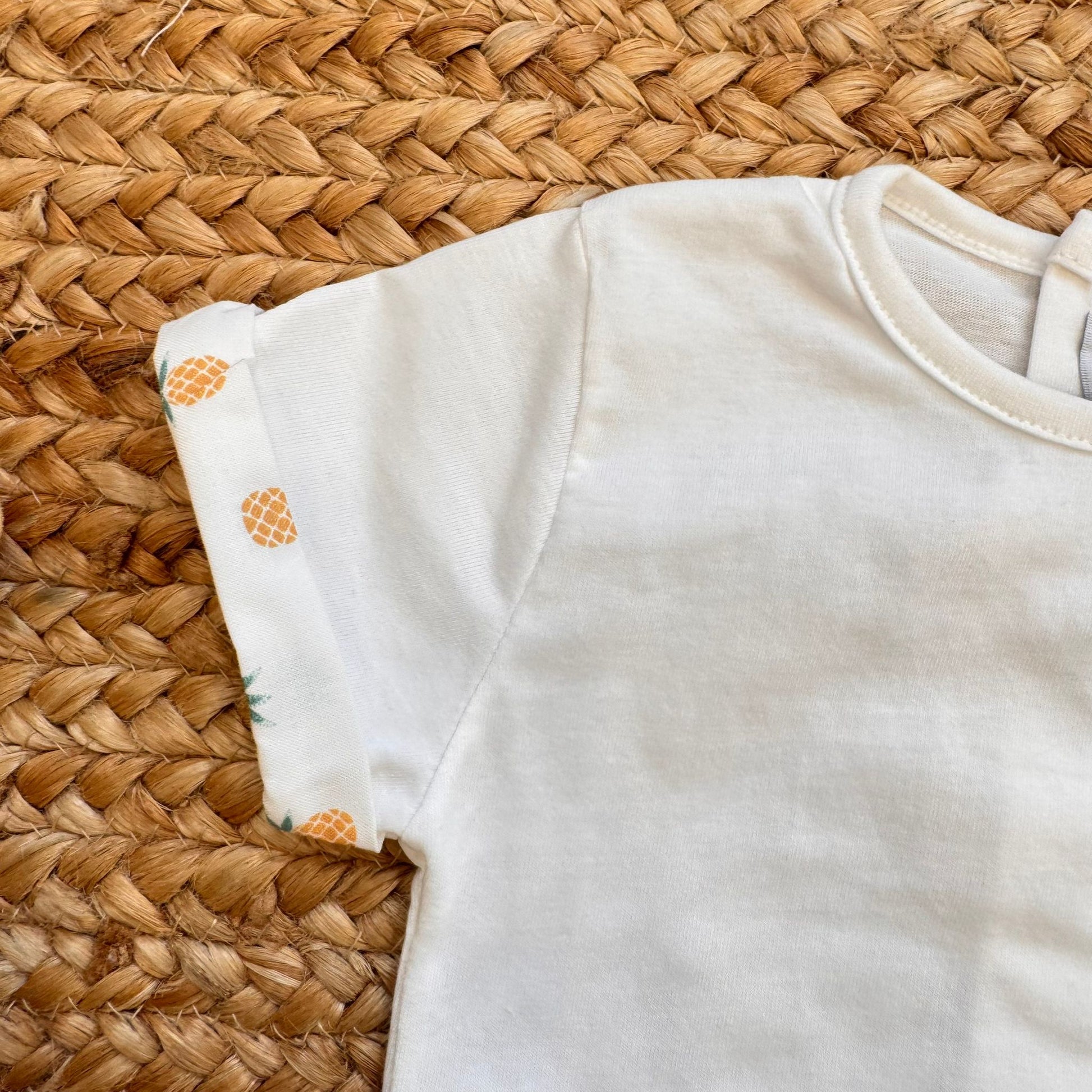 completo bimbo estivo cotone giallo e bianco