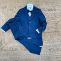 completo bimbo elegante blu con giacca gilet pantalone e camicia