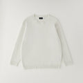 Maglione bimbo panna girocollo con finiture a costine
