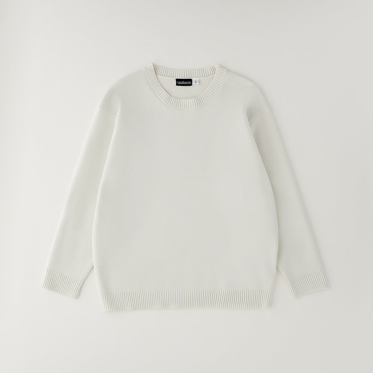Maglione bimbo panna girocollo con finiture a costine