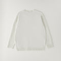 Maglione bimbo panna girocollo con finiture a costine