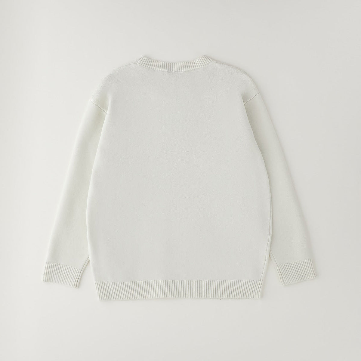 Maglione bimbo panna girocollo con finiture a costine