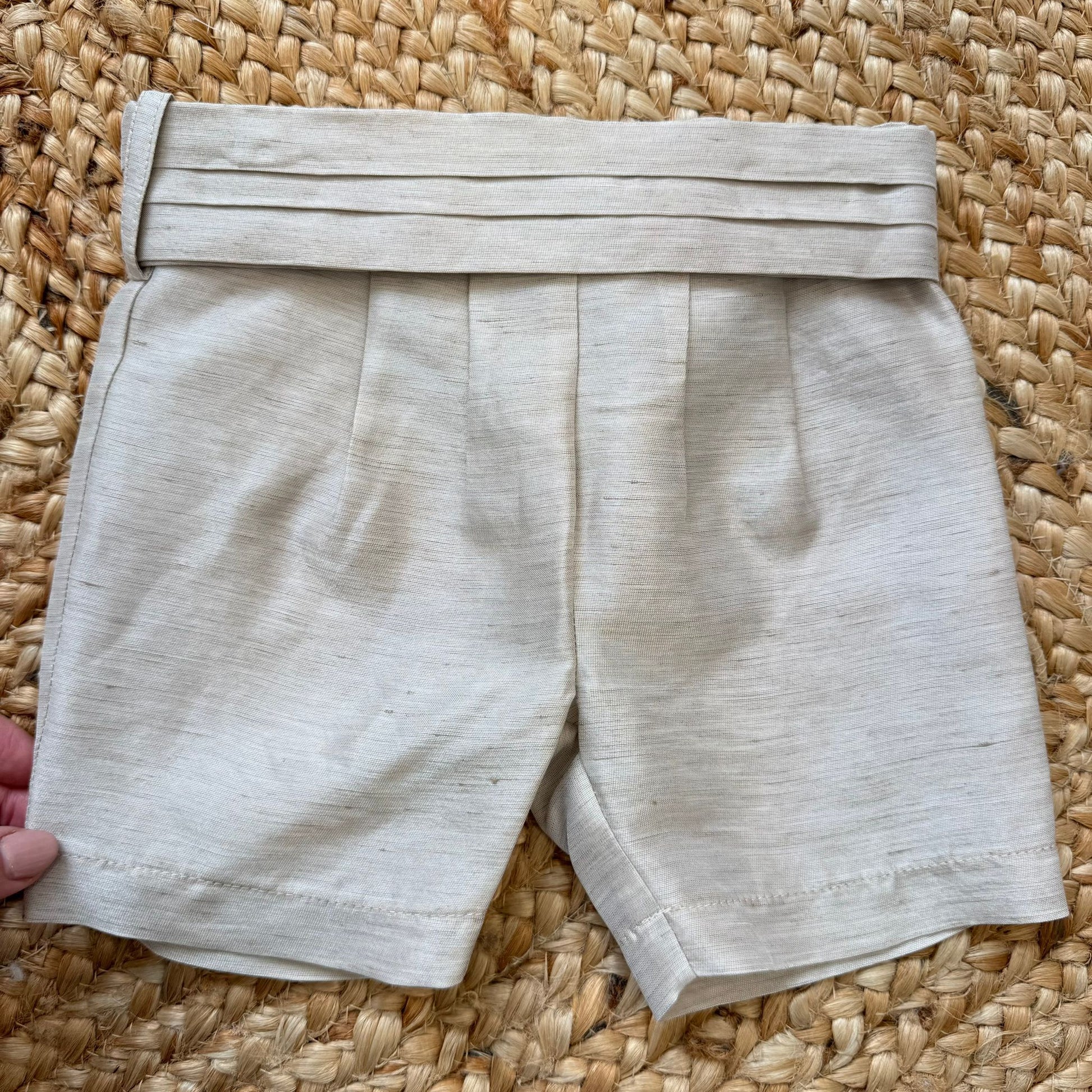 completo cerimonia neonato bimbo beige e bianco