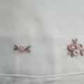 Set lenzuola babyculla bianco con ricami floreali rosa per neonata