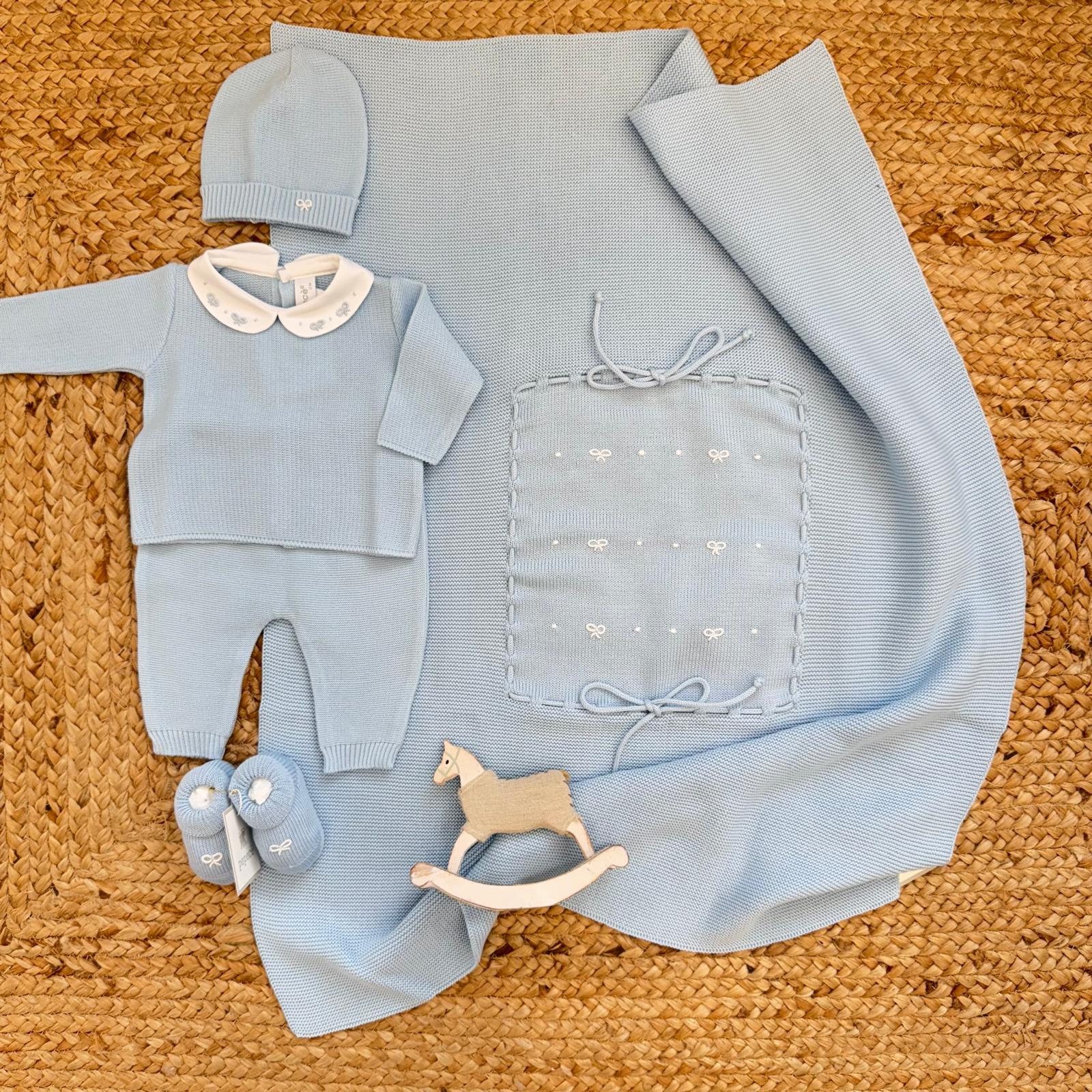 completo nascita neonato azzurro cotone