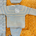 set nascita neonato azzurro Juliana con copertina completino e cappellino