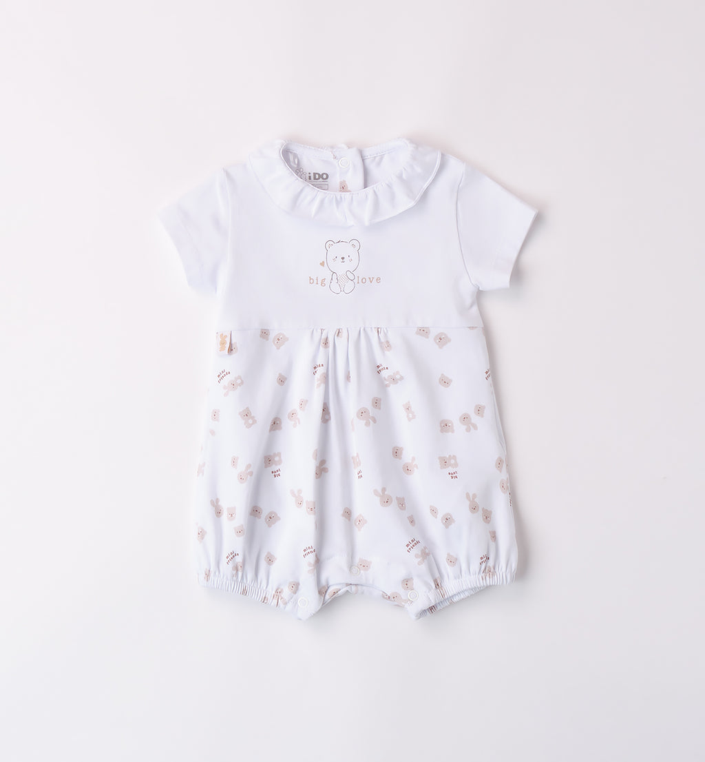Dettaglio fantasia animalier su completo nascita iDO unisex