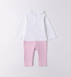 Retro del completo neonata con chiusura a bottoncini sulla blusa.